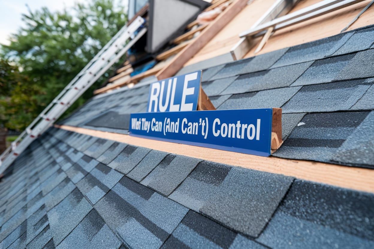 Richmond HOA architectural review board meeting showing community members reviewing roofing material samples and blueprints